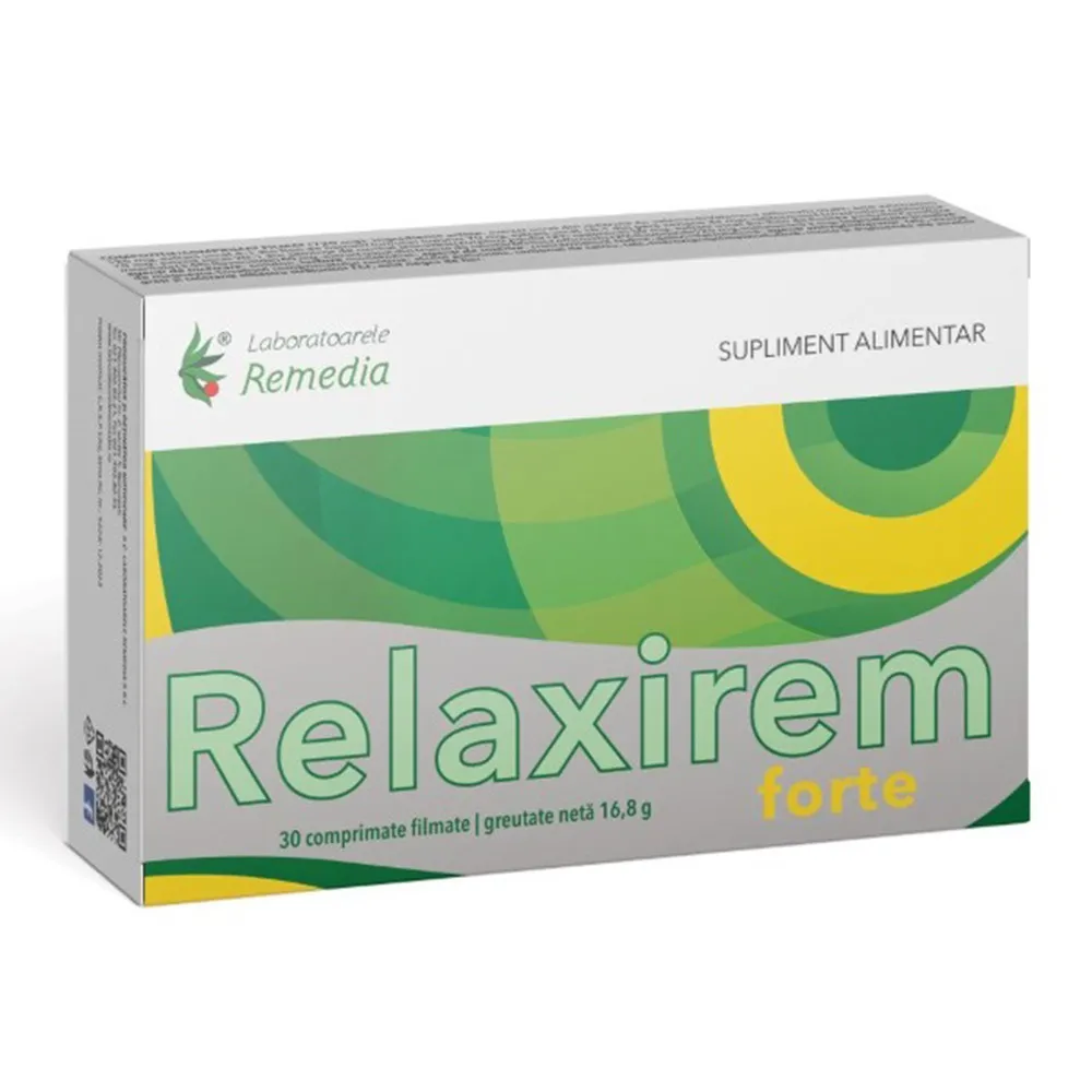 Relaxirem Forte, 30 comprimate filmate, Remedia