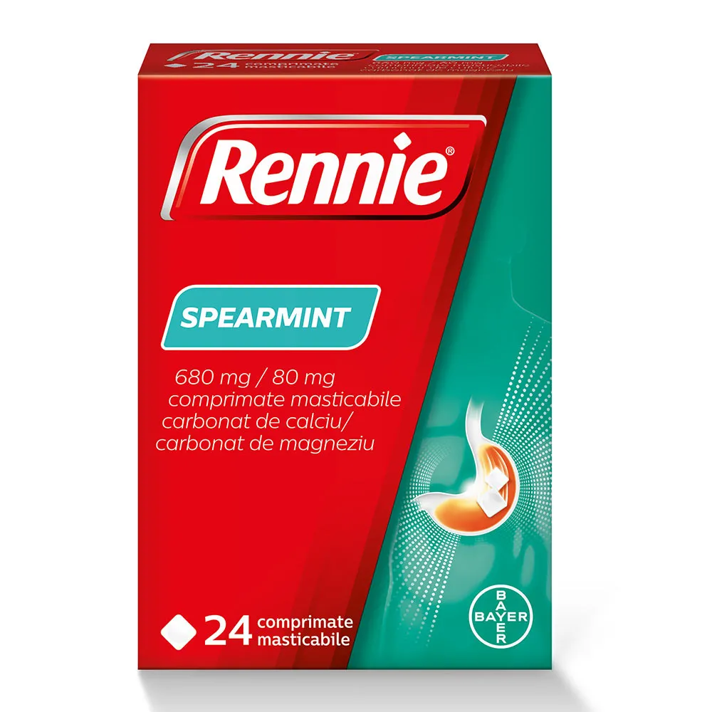 Rennie Spearmint, 24 comprimate masticabile, Bayer