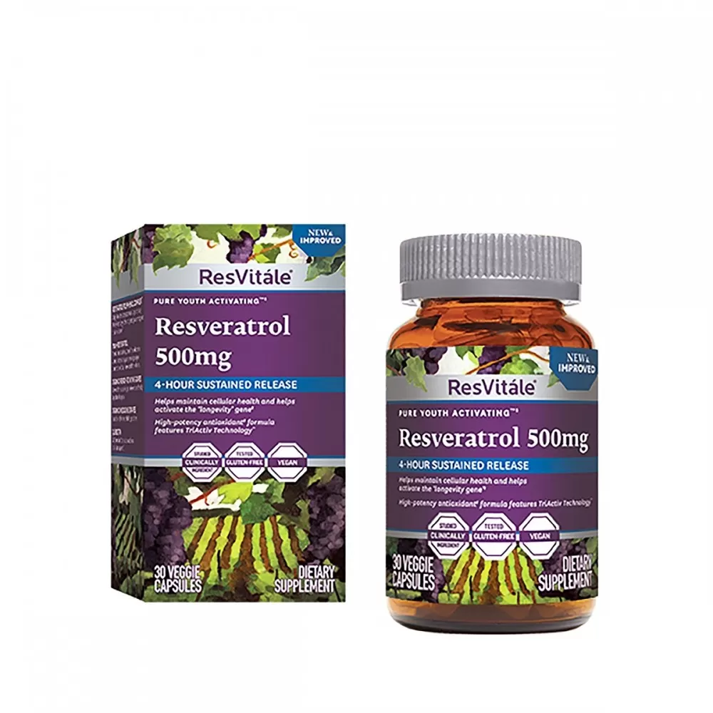 Resvitale Resveratrol 500 Mg, Quercetina 40 Mg, 30 Cps