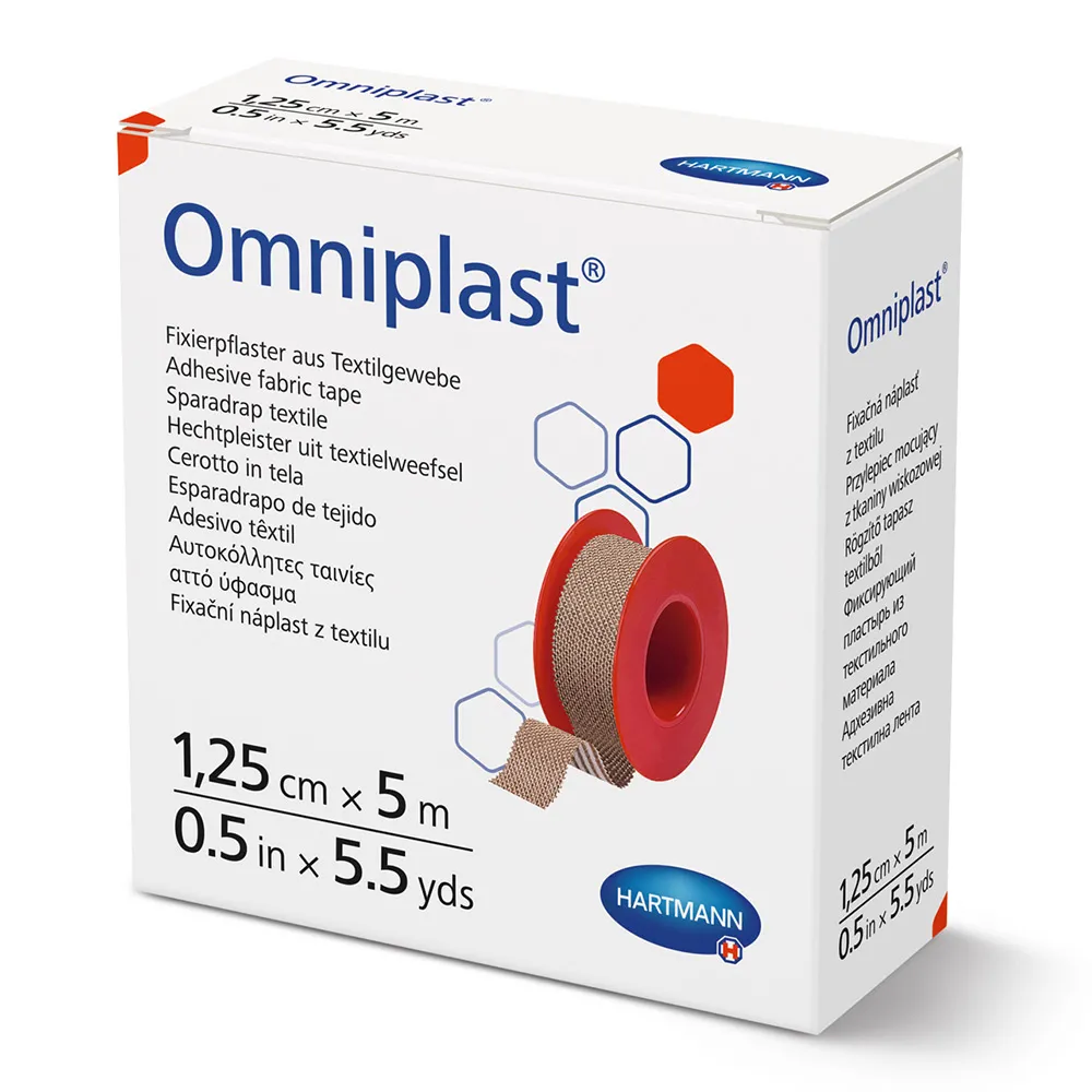 Rola plasture pe suport textil Omniplast 1.25cm x 5m, 1 bucata, Hartmann