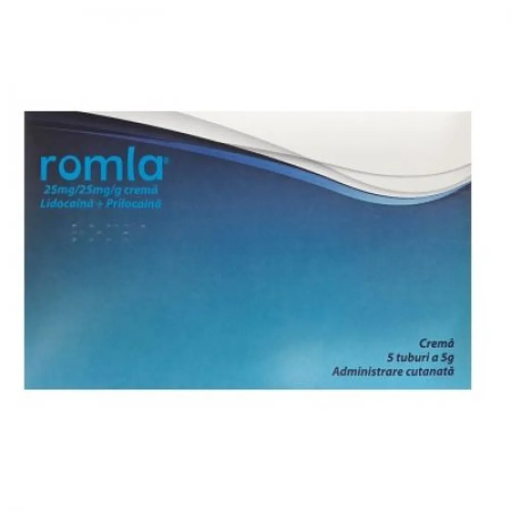 Crema Romla 25mg/25mg 5g, 5 tuburi