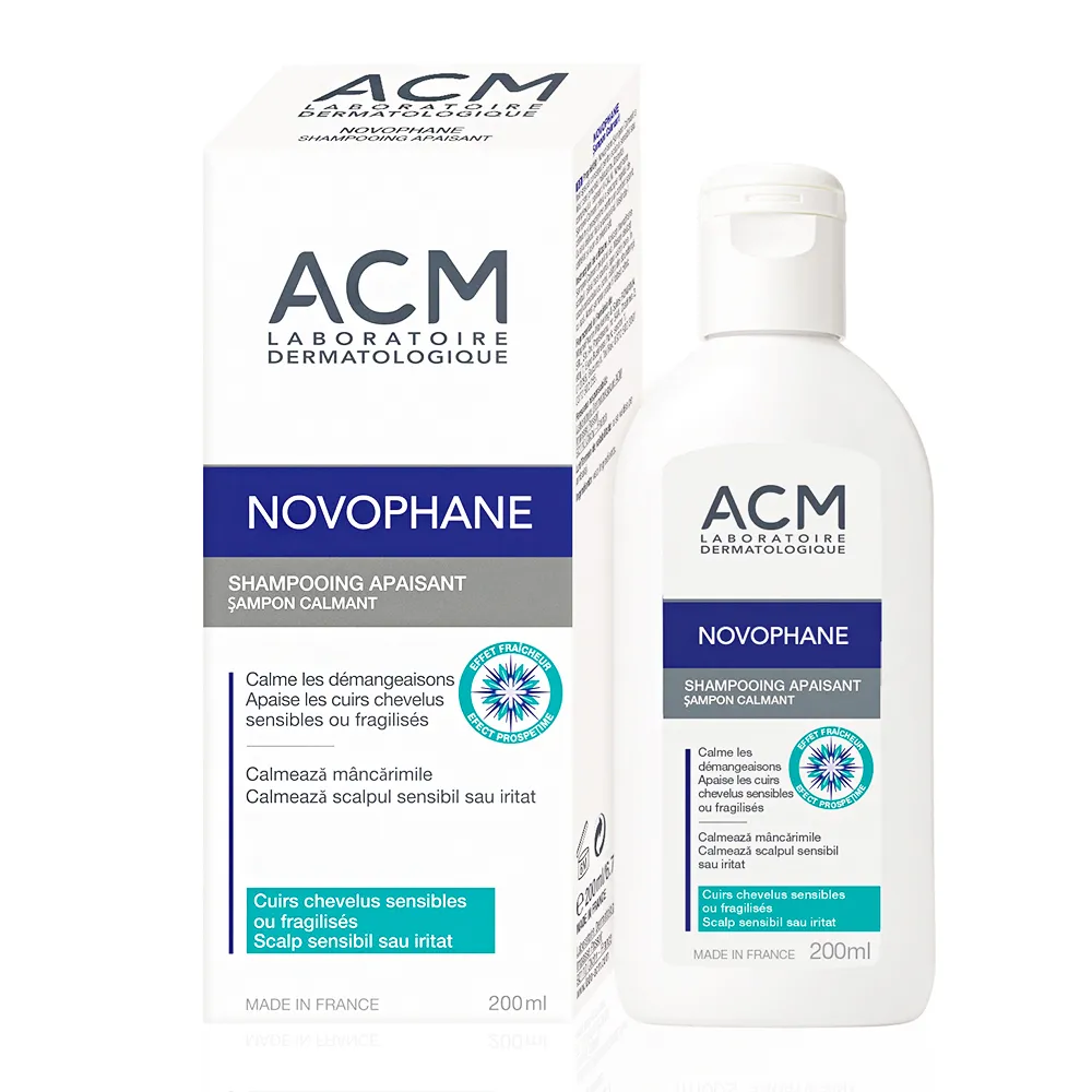 Sampon calmant pentru scalp sensibil sau iritat Novophane, 200 ml, Acm