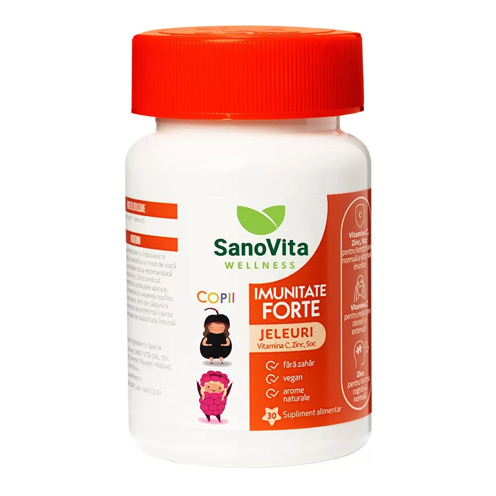 Jeleuri cu vitamine pentru copii Imunitate Forte Wellness, 30 bucati, SanoVita