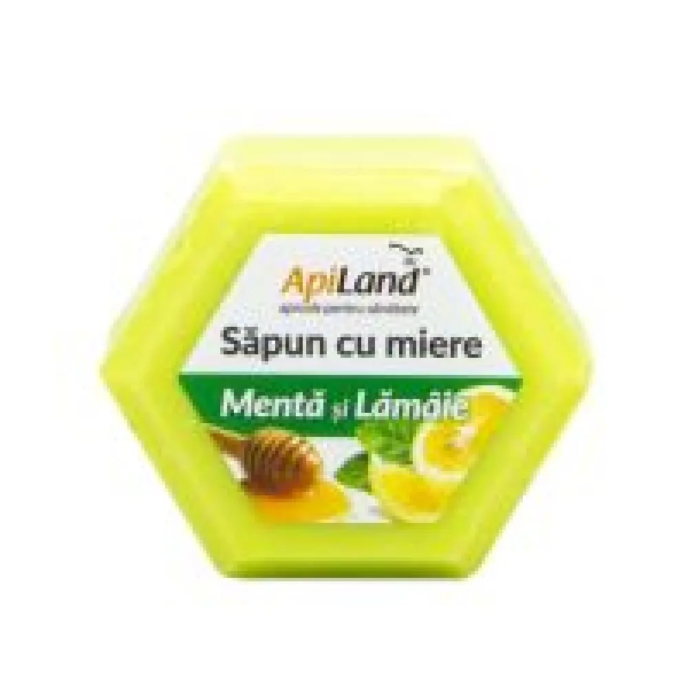 Sapun cu miere, menta si lamaie, 100 g, Apidava