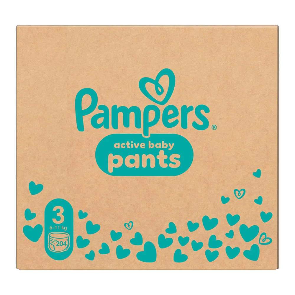 Scutece-chilotel Pampers Pants Marimea 3, 6kg-11kg, 204 bucati