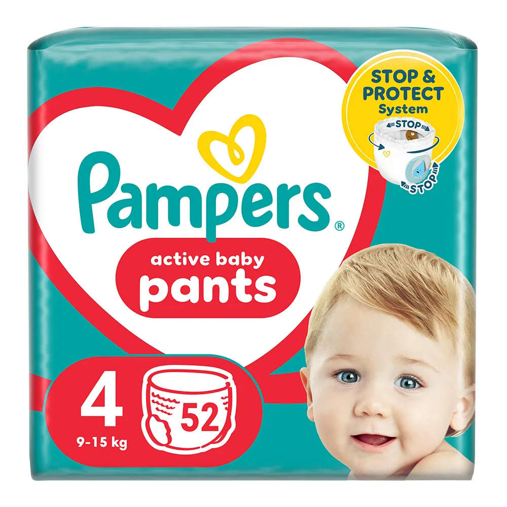 Scutece-chilotel Pampers Pants Marimea 4, 9 kg-15 kg, 52 bucati