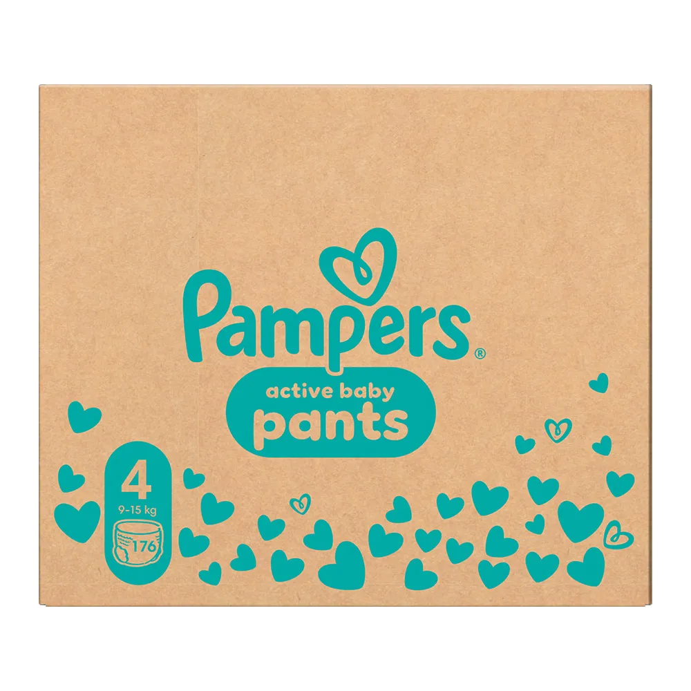 Scutece-chilotel Pampers Pants XXL Box Marimea 4, 9-15 kg, 176 bucati