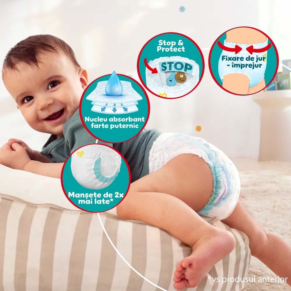 Scutece-chilotel Pampers Pants XXL Box Marimea 4, 9-15 kg, 176 bucati