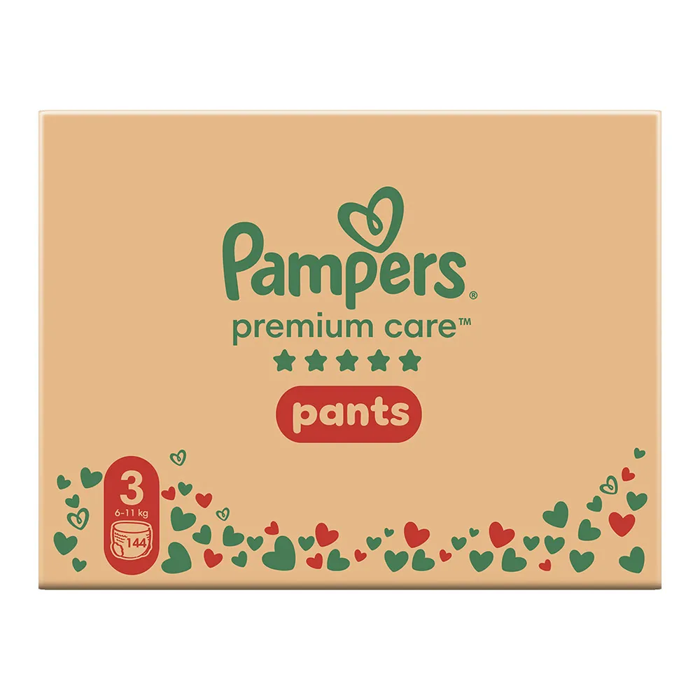 Scutece-chilotel Pampers Premium Care Pants XXL Box Marimea 3, 6-11 kg, 144 bucati