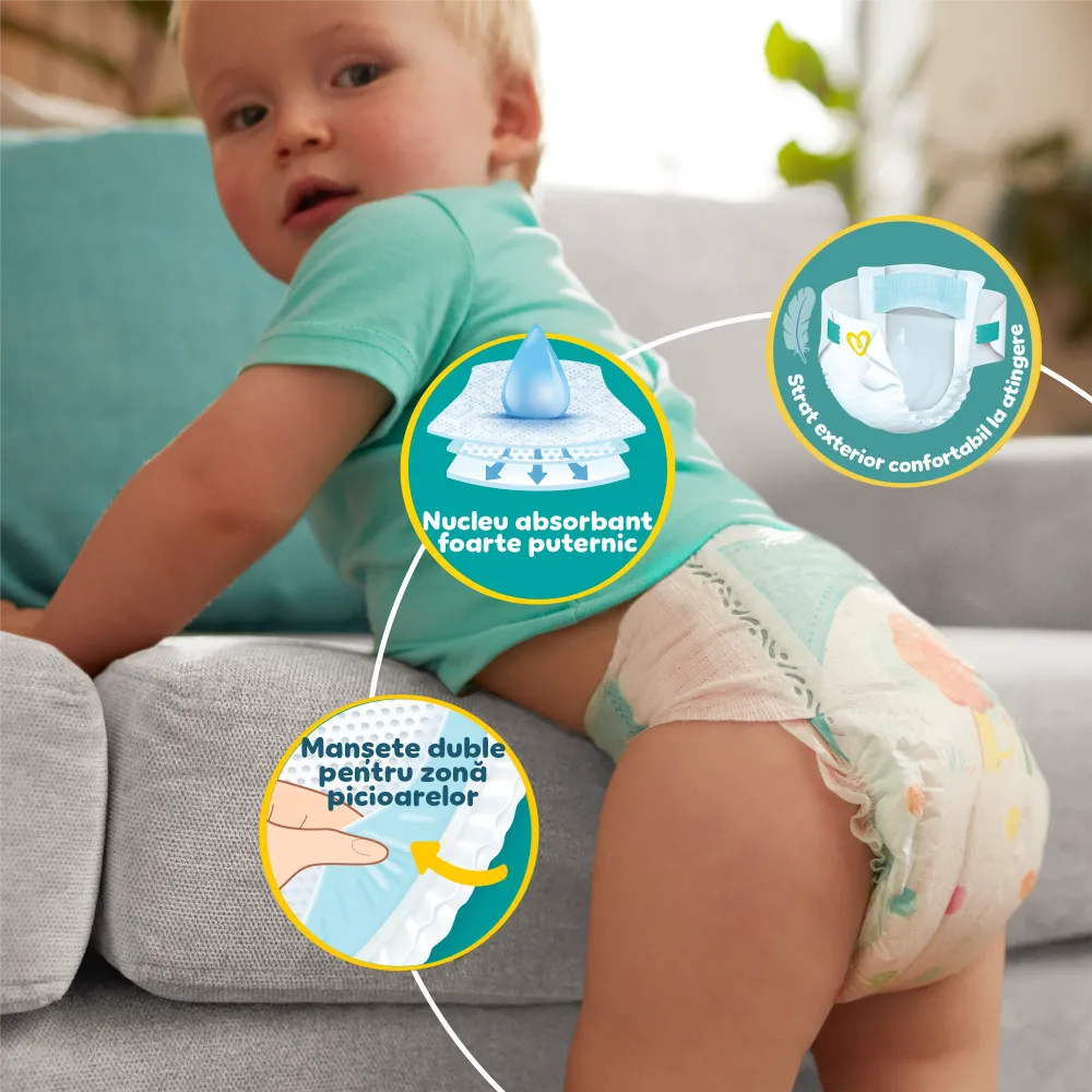 Scutece Pampers Active Baby Mega Box Marimea 4, 9-14 kg, 132 bucati
