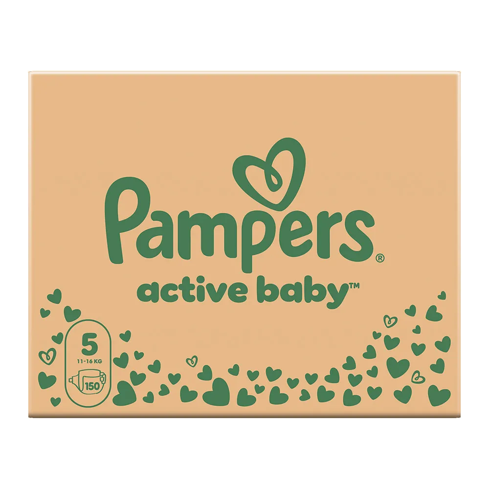 Scutece Pampers Active Baby XXL Box, Marimea 5, 11-16 kg , 150 bucati
