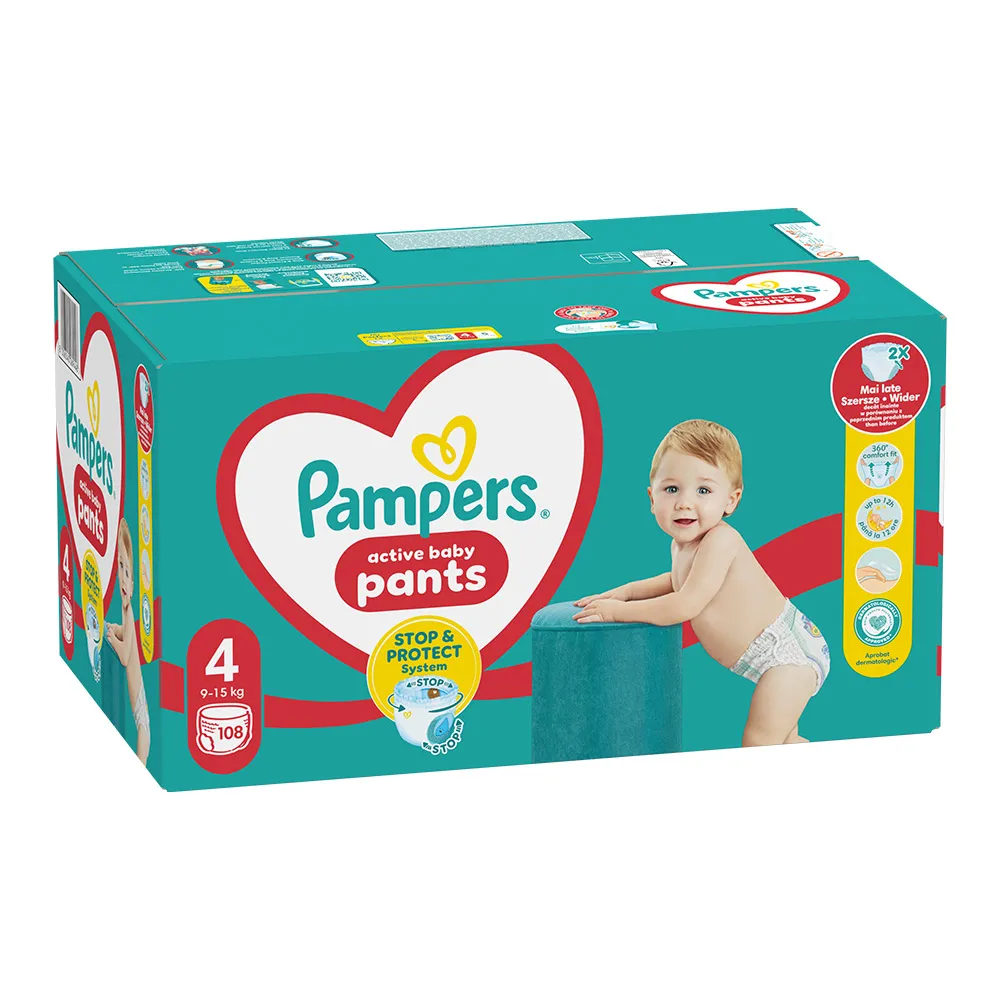 Scutece Pampers nr 4 Pants 9-15 Kg, 108 buc