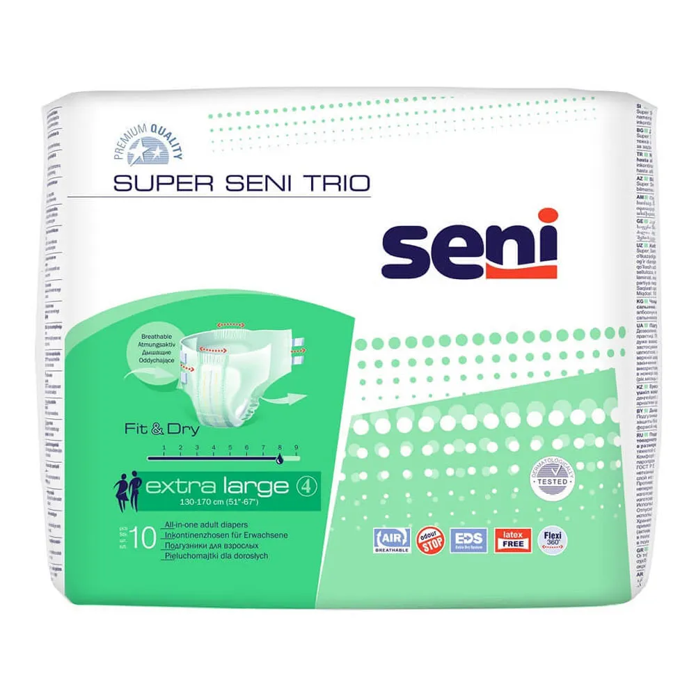 Scutece pentru adulti Super Trio XL, 10 bucati, Seni