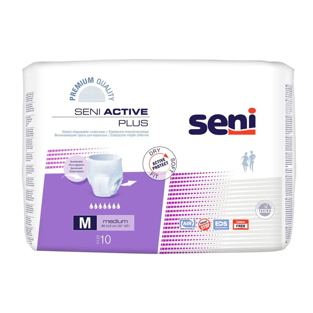 Scutece pentru adulti tip chilot Active Plus Medium, 10 bucati, Seni