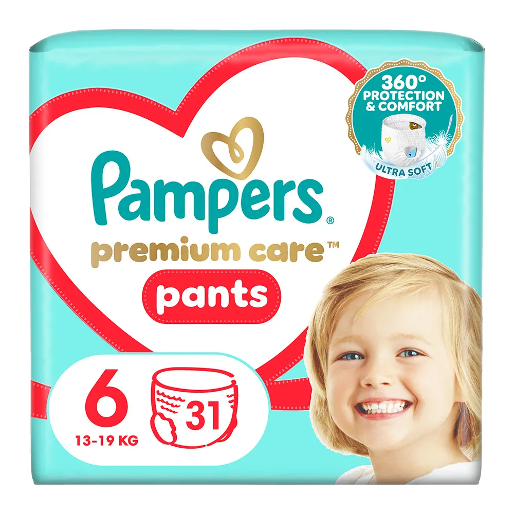 Scutece Premium Care Pants Nr.6 15 kg+, 31 bucati, Pampers
