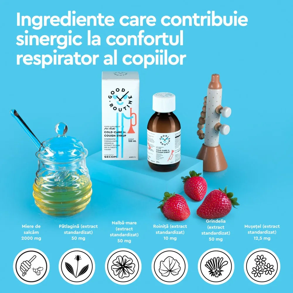 Sirop pentru copii Cold-Care Jr Cough Syrup Good Routine, 150 ml, Secom
