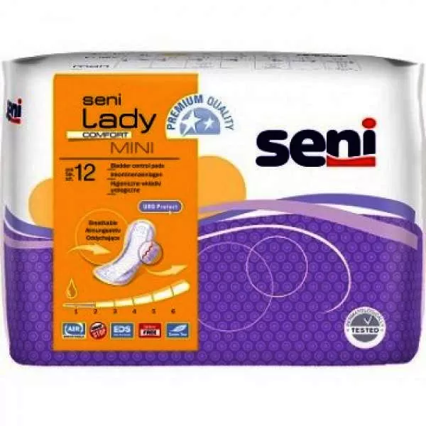 Absorbante pentru incontinenta pentru femei Lady Comfort, Mini, 12 bucati, Seni