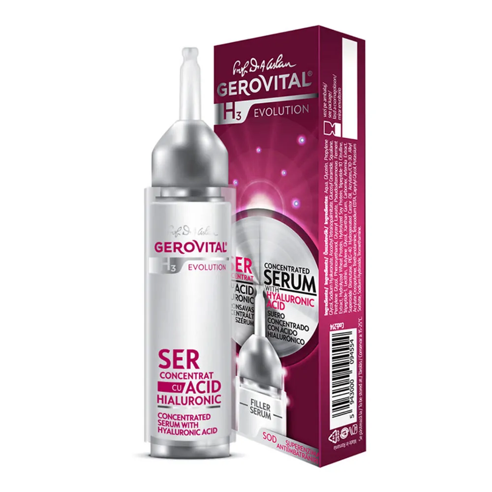 Ser cu acid hialuronic 6% H3 Evolution, 10 ml, Gerovital