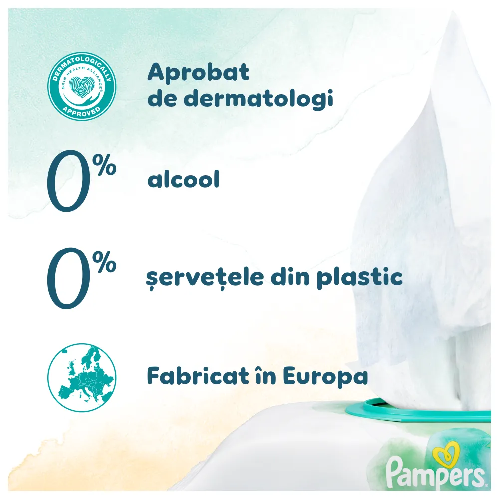 Servetele Harmonie Protect & Care Calendula, 44 buc, Pampers