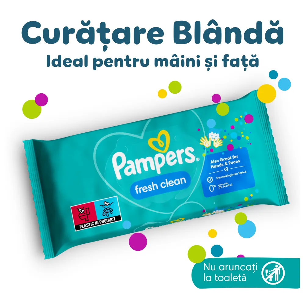 Servetele umede Pampers Fresh Clean, 1 pachet, 52 bucati
