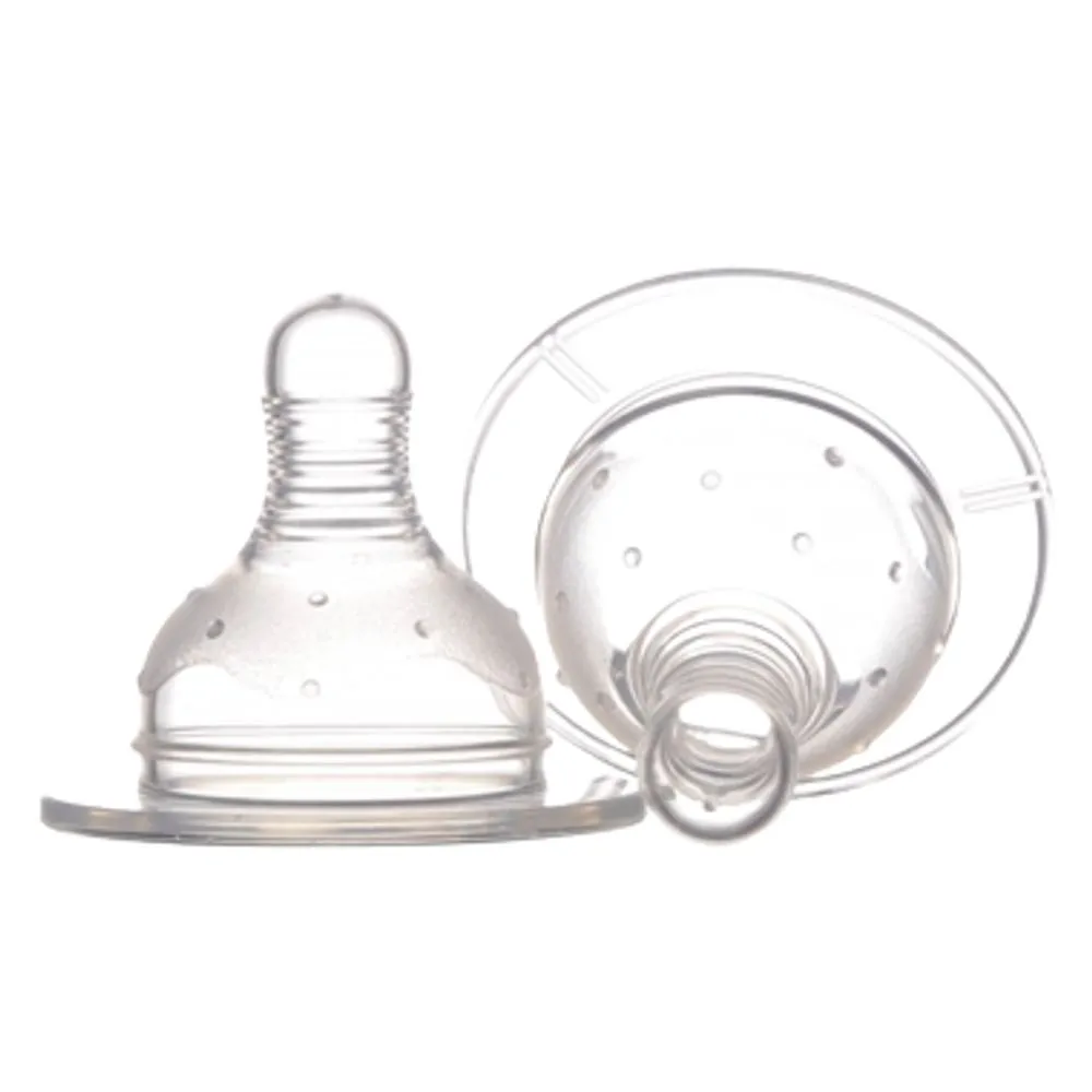 Set tetine silicon gat larg pentru lichide groase 0+ Baby, 2 bucati, Minut