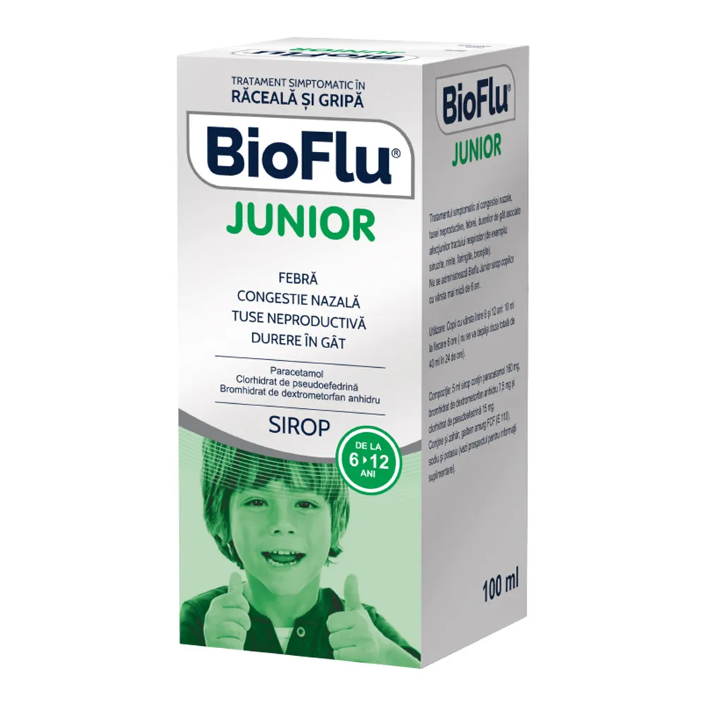 Sirop Bioflu Junior, 100 ml, Biofarm