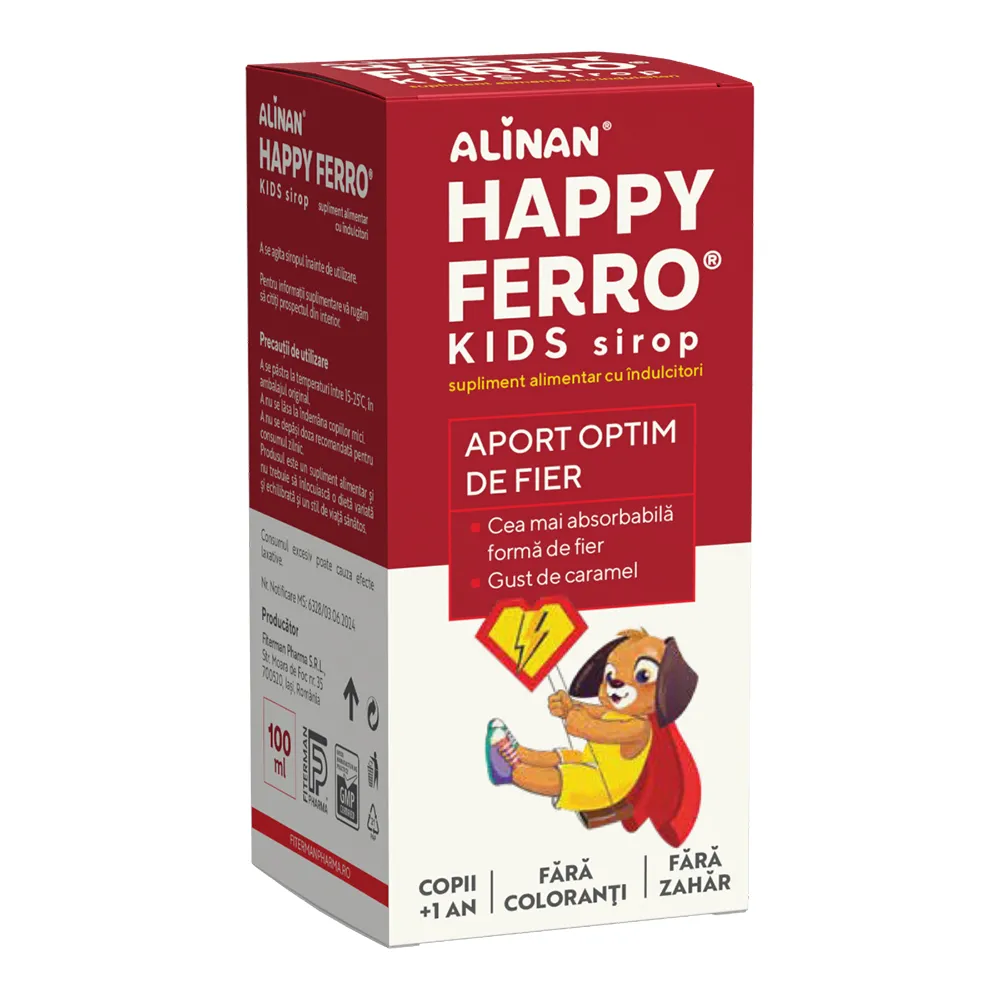 Sirop Happy ferro Alinan, 100 ml, Fiterman