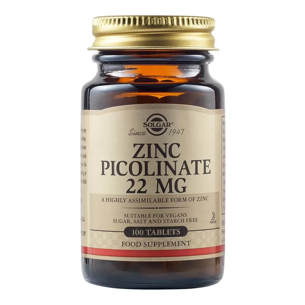 Zinc Picolinate 22mg, 100 tablete, Solgar