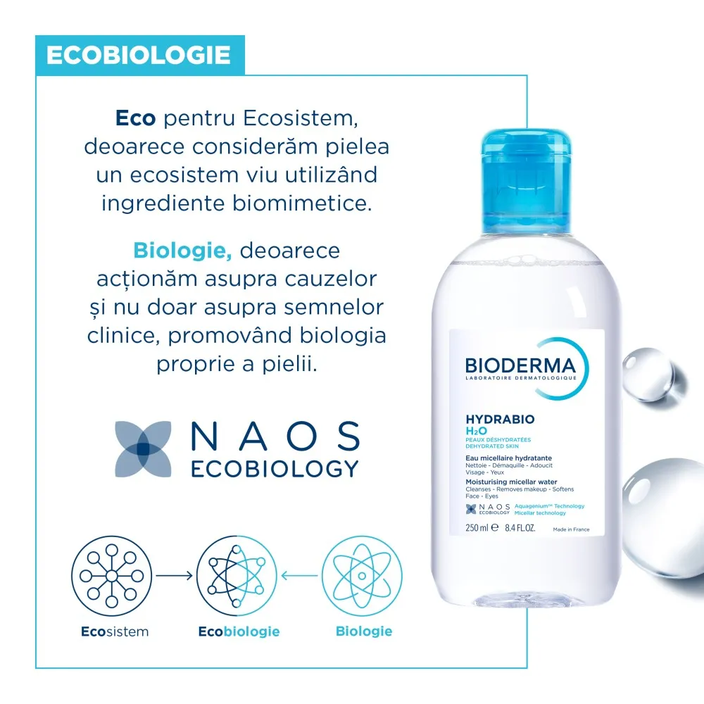 Solutie micelara hidratanta Hydrabio H2O, 250 ml, Bioderma