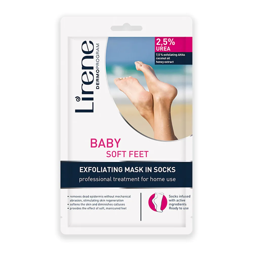 Sosete Exfoliante Baby Soft Feet, 2.5% Uree, 1 pereche, Lirene
