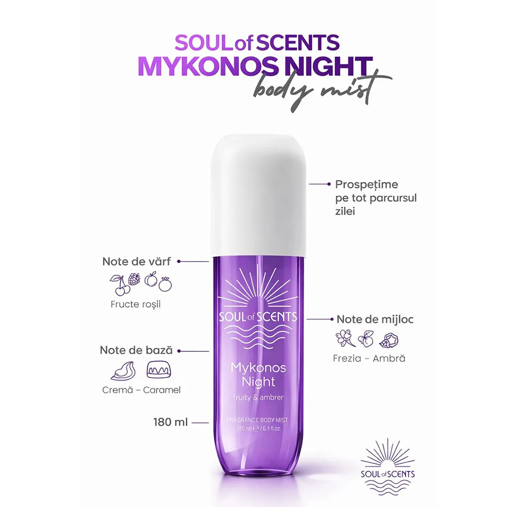 Soul of Scents Spray Parfumat de Corp Mykonos Night x 180ml