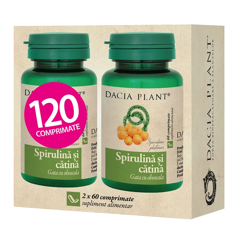 Spirulina si catina, 120 comprimate, Dacia Plant
