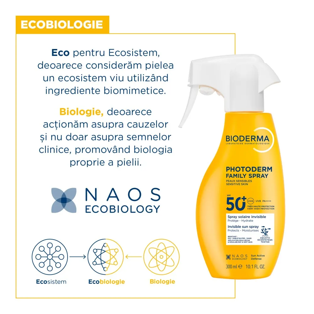 Spray cu protectie solara SPF 50+ Photoderm Family, 300 ml, Bioderma