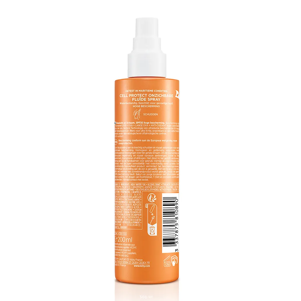 Spray fluid invizibil cu protectie solara SPF 30, pentru fata si corp, 200 ml, Capital Soleil, Vichy
