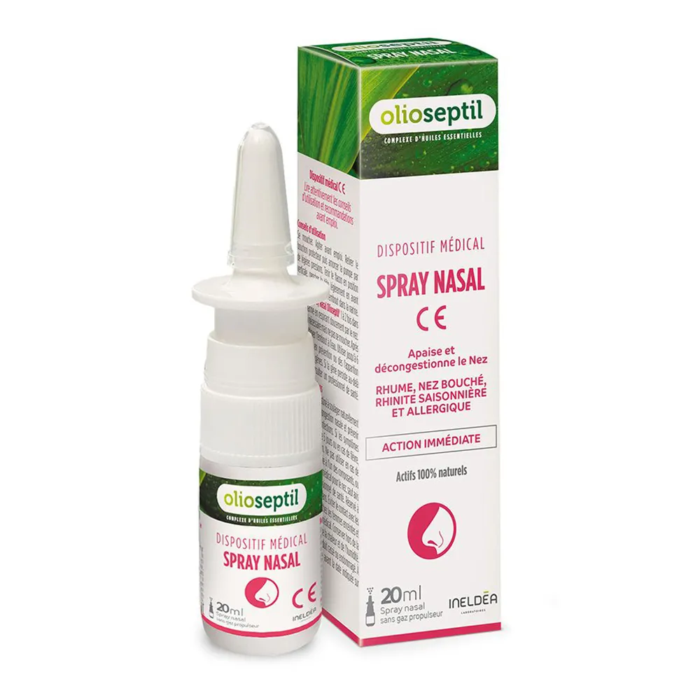 Spray nazal cu ulei esential de menta si cimbru Olioseptil, 20 ml, Laboratoires Ineldea