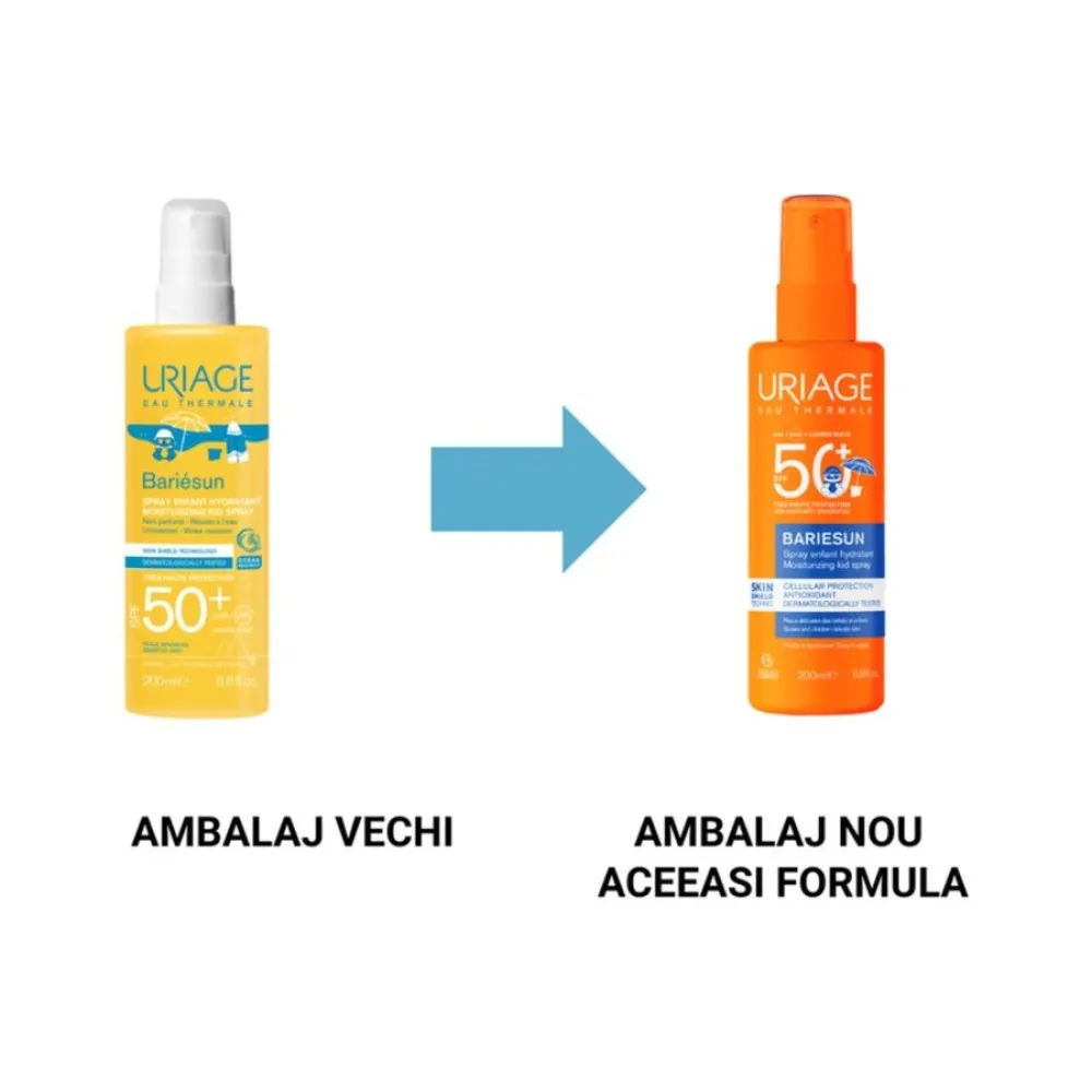 Spray Protectie Solara Copii SPF50+ Bariesun, 200ml, Uriage