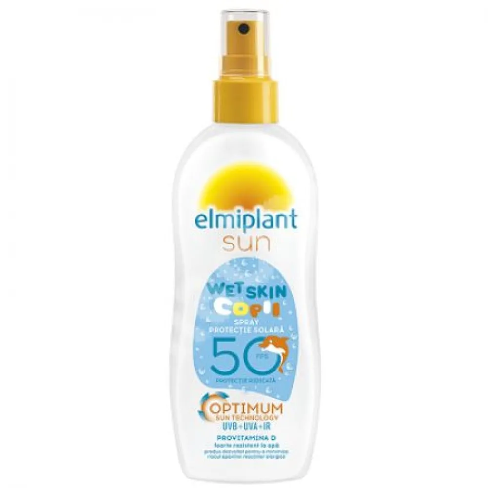 Spray protectie solara pentru copii SPF 50 Optimum Sun Wet Skin, 150 ml, Elmiplant