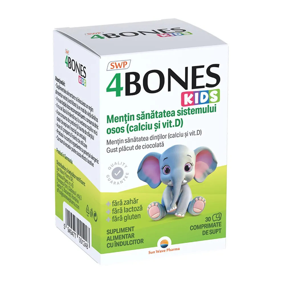 4 Bones Kids, 30 comprimate, Sun Wave Pharma