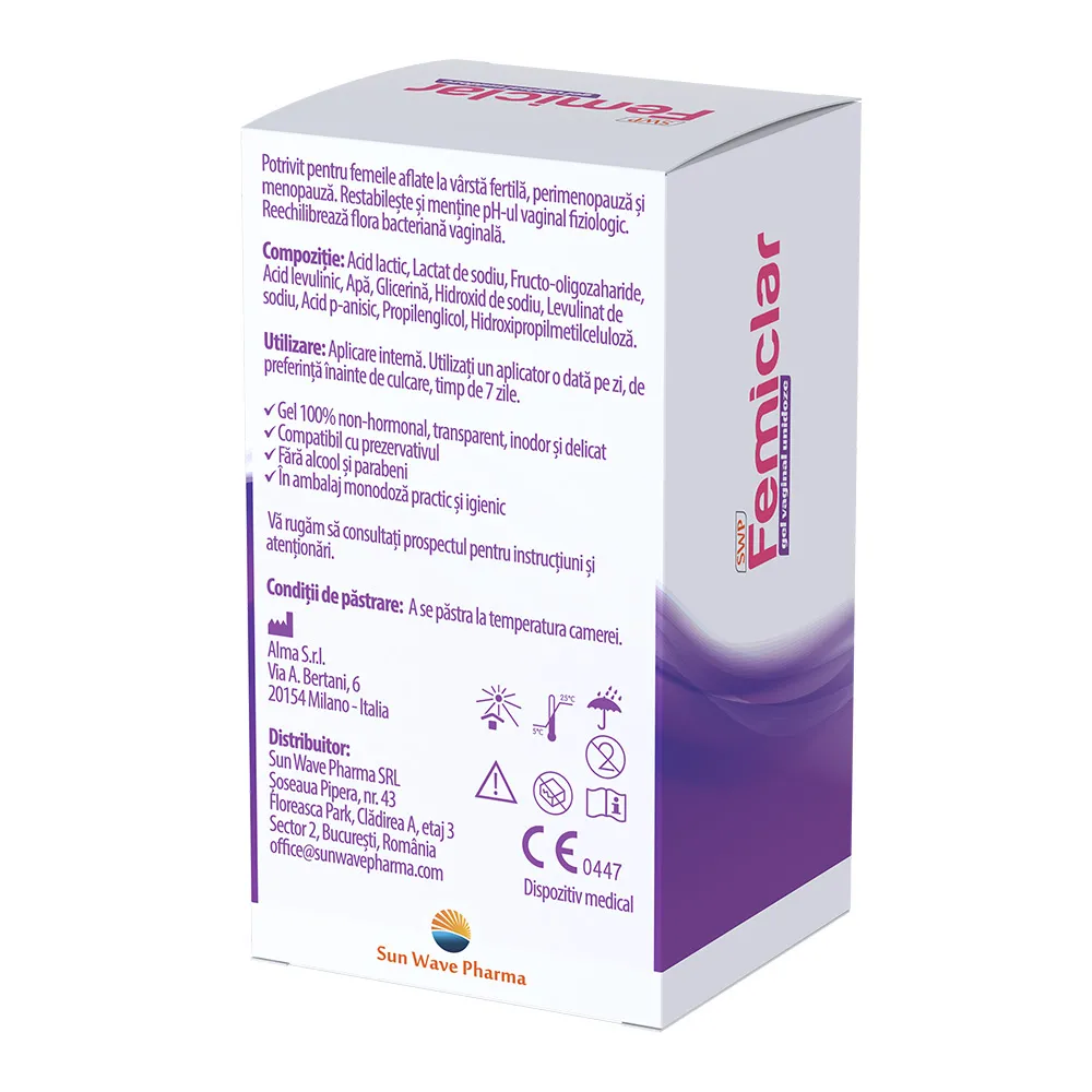 Femiclar Gel Vaginal 5ml - 7 unidoze x 5ml, Sun Wave