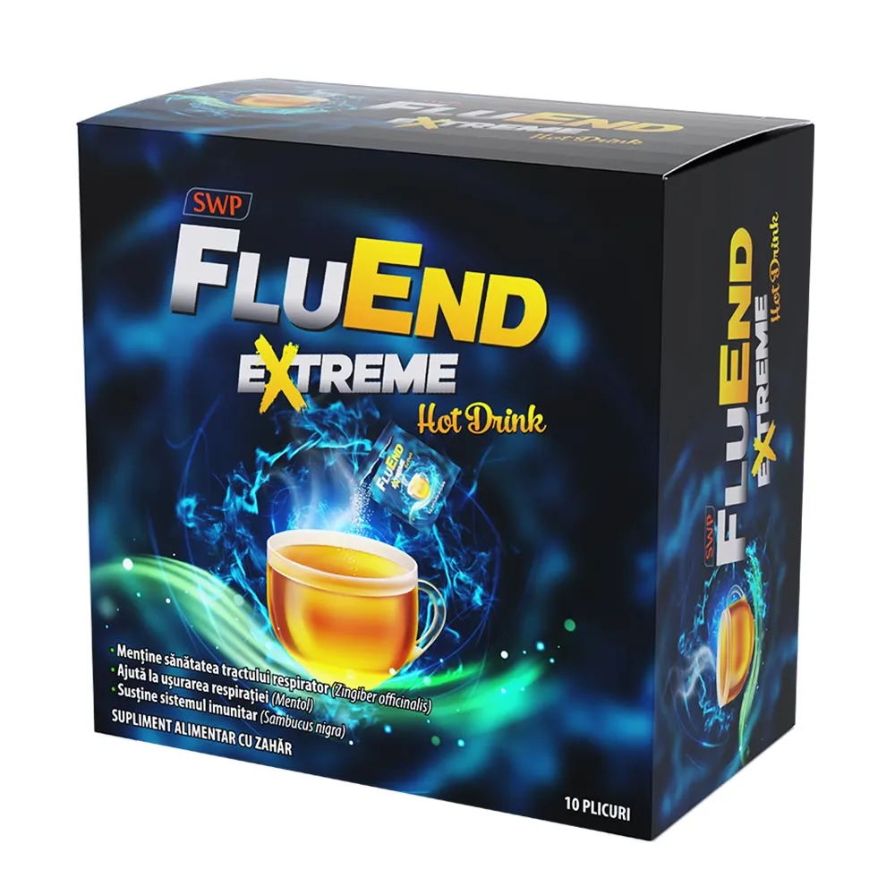 Fluend Extreme Hot Drink, 10 plicuri, Sun Wave
