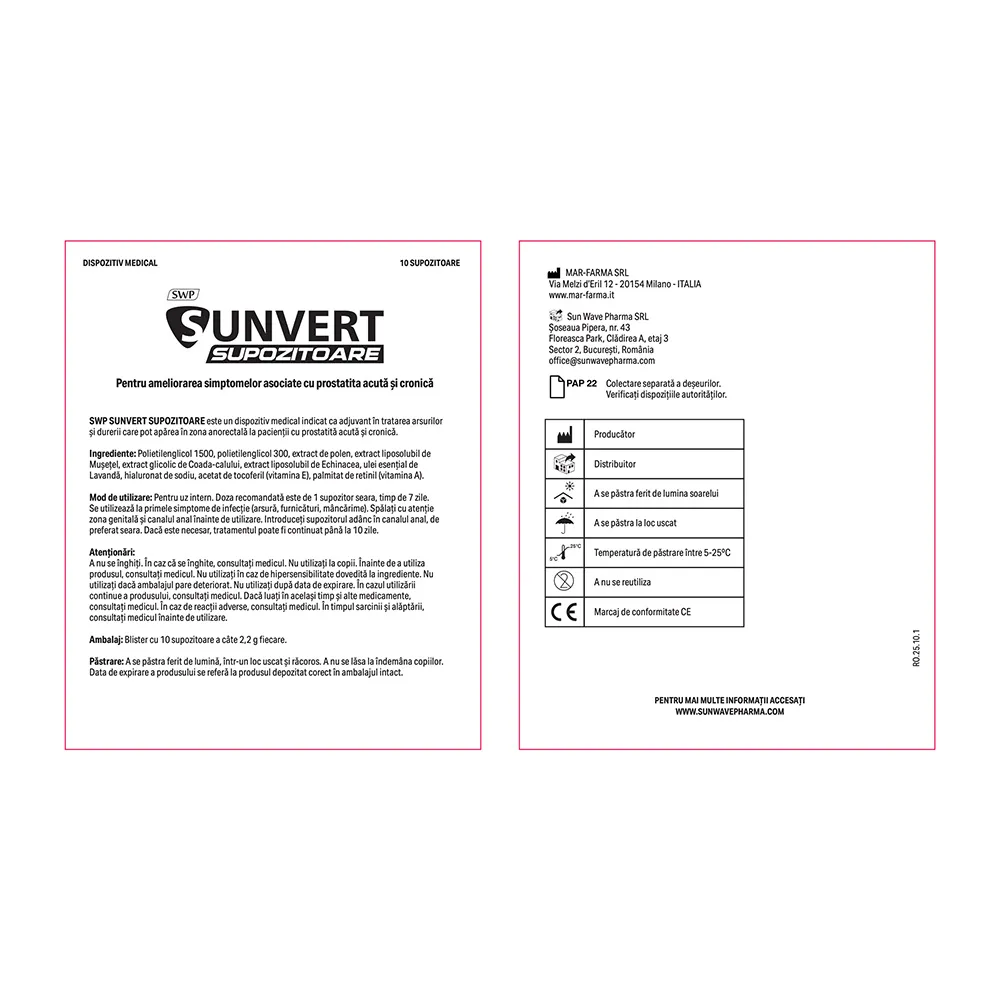 SunVert, 10 supozitoare, Sun Wave