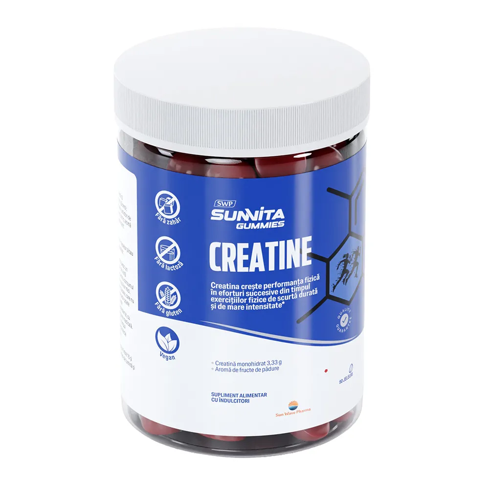 Jeleuri cu Creatina Sunvita, 90 jeleuri, Sun Wave