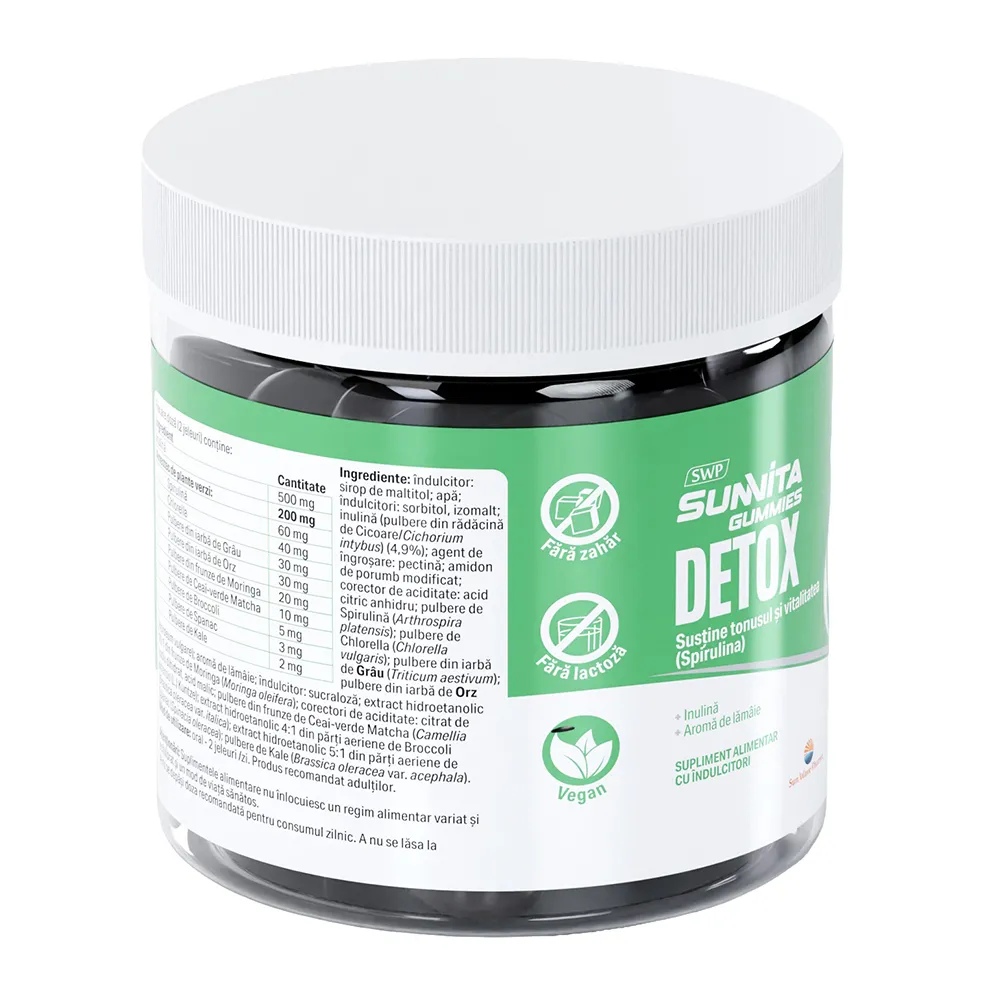 Jeleuri detox cu inulina si extracte de plante Sunvita, 60 jeleuri, Sun Wave