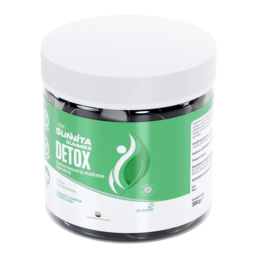 Jeleuri detox cu inulina si extracte de plante Sunvita, 60 jeleuri, Sun Wave