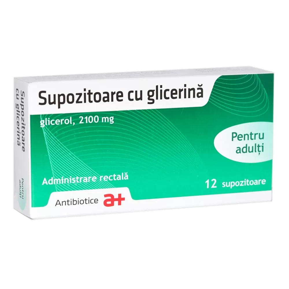 Supozitoare cu glicerina adulti, 12 supozitoare, Antibiotice SA