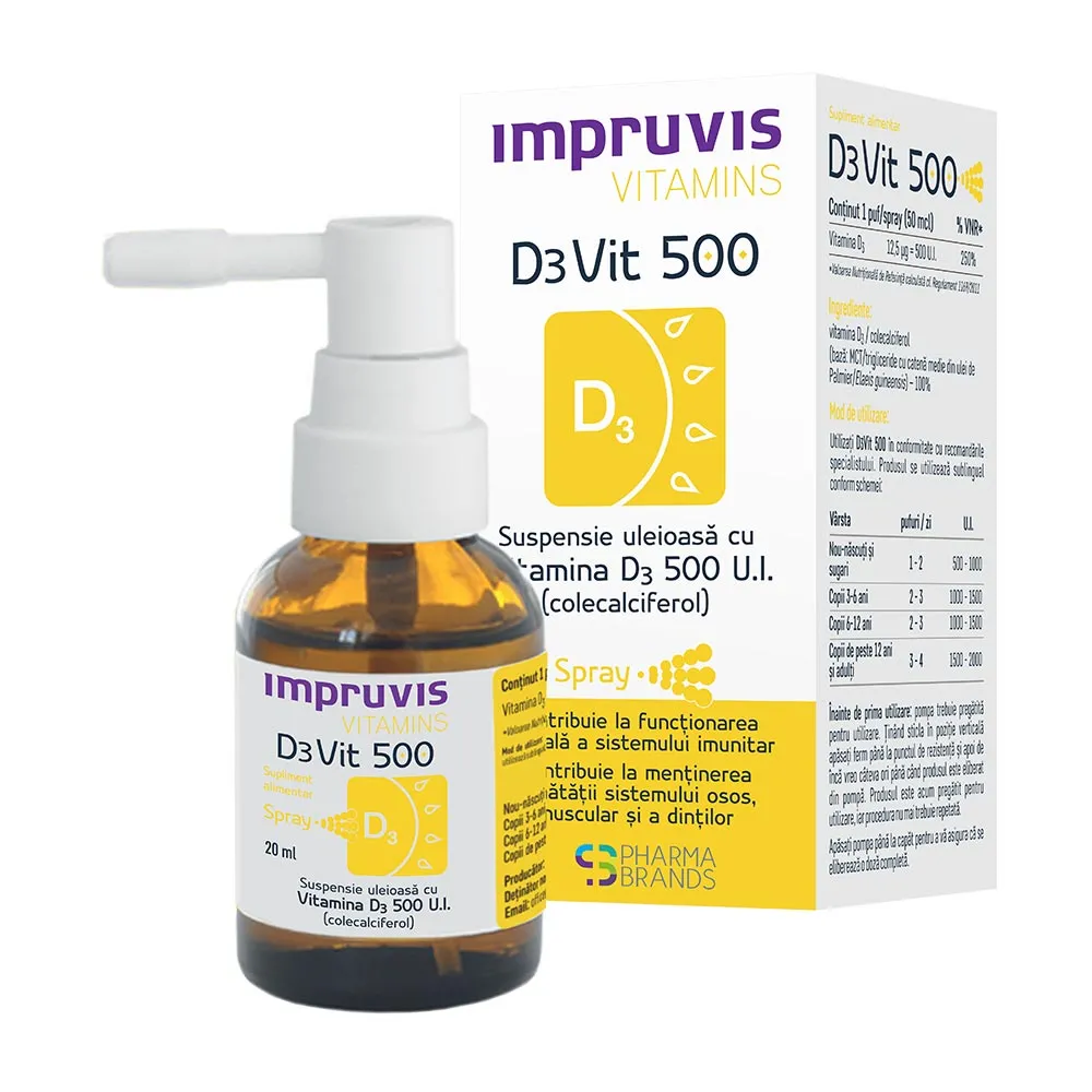 Suspensie uleioasa cu Vitamina D3 DeVit 500, 20ml, Pharma Brands