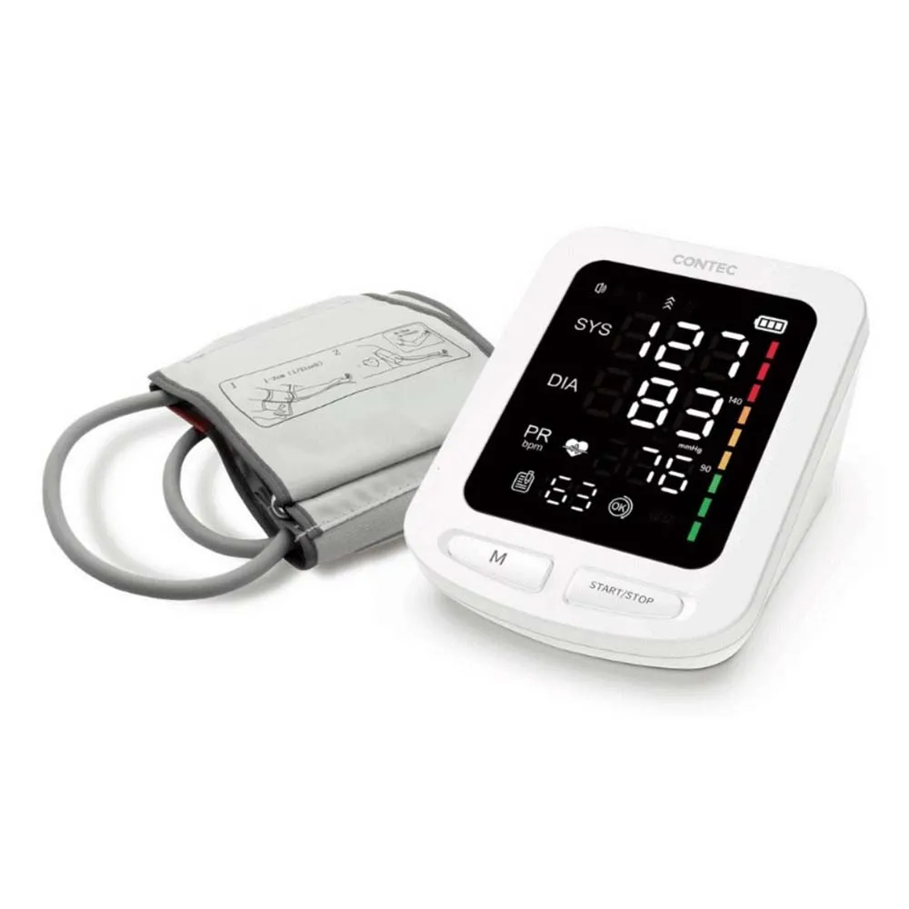 Tensiometru Digital de Brat Contec 08E, Ecran Led Color cu Caractere mari, Manseta 22-32 cm