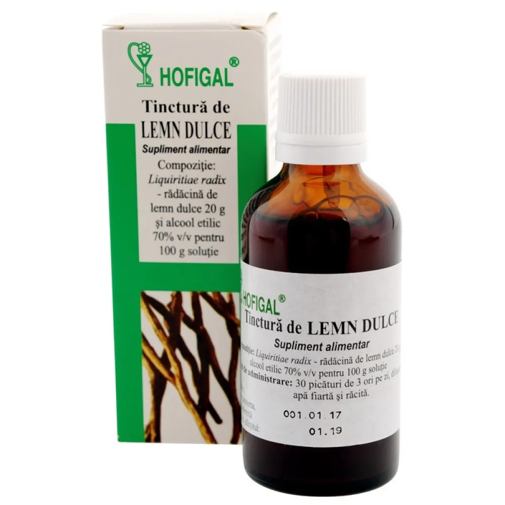 Tinctura de Lemn Dulce, 50 ml, Hofigal