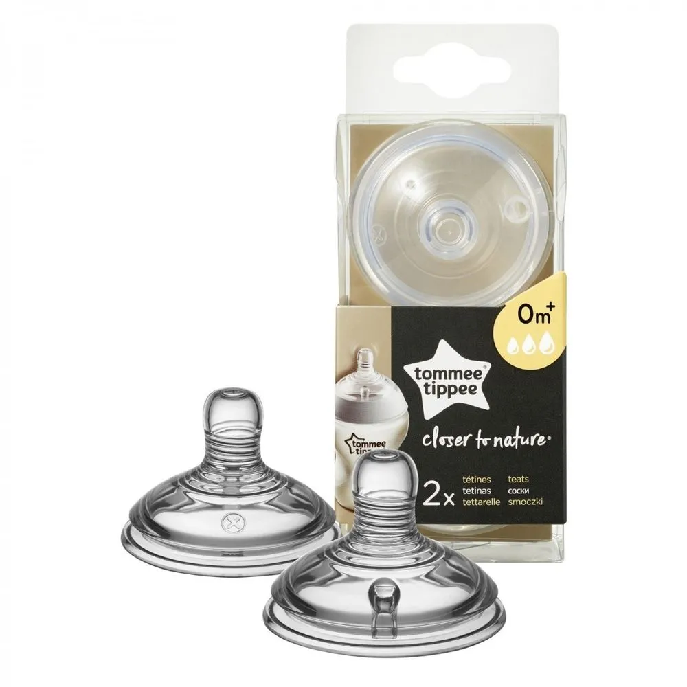 Tommee Tippee TT0190 Closer to Nature Tetina din Silicon Anti-Colici Flux Variabil +0luni -buc x 2
