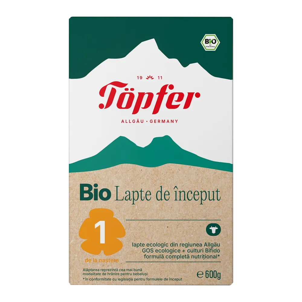 Lapte Bio 1 Formula Noua, 600g, Topfer